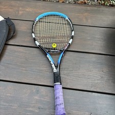 Babolat Pure Drive Tennis Racquet Woofer Grip 3-4 3/8, White/Blue/Black