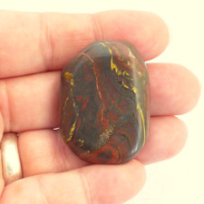 Tiger Iron Worry Thumb Stone Natural Polished Tiger Eye Hematite Jasper Gemstone