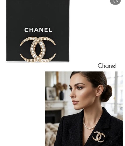 Chanel gold plated brooch - chanel,