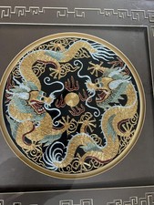 Chinese double dragon - chinese, silk