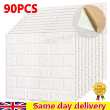 90PCS 3D Tile Brick Wall Sticker Large.Self-Adhesive Waterproof Soft Foam.Panel,
