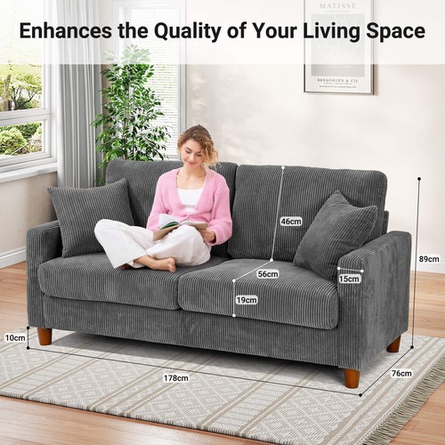 Seater corduroy sofa with - 3,
