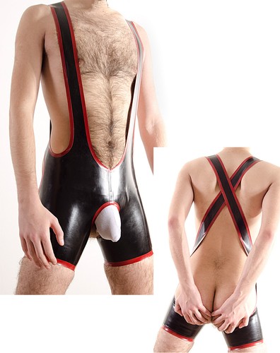 Rubber wrestle suit backless - wrestle,