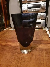 Vintage glass vase signed - glass,