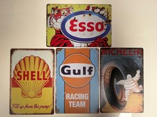 4 x RETRO METAL SIGNS  A4 30cm