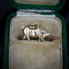 Antique 9ct Gold Pig Charm