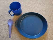 Camping Plate Cup And Spork Plastic