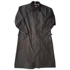 Barbour Stockman Wax Coat Brown Long Mens Medium Riding Hunting Trench