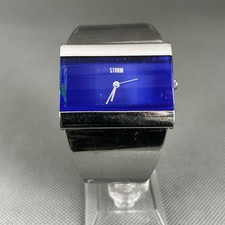 Storm Womens Watch Starletti Silver S.Steel Rectangle Blue Dial New Battery