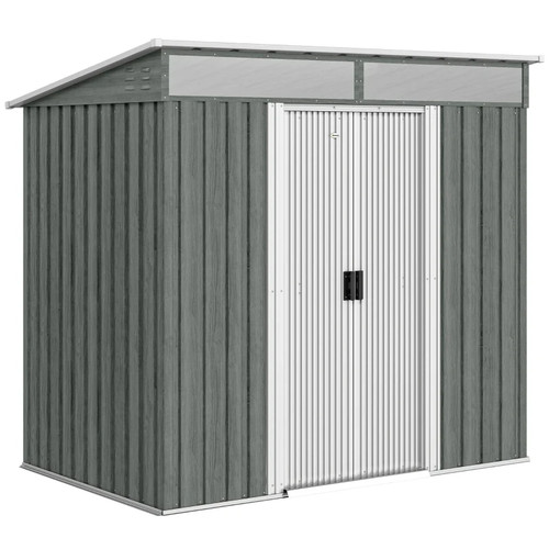 Galvanized metal shed - galvanized, with