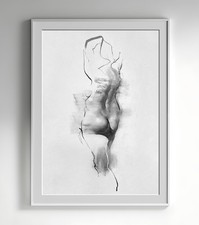 ORIGINAL CHARCOAL DRAWING Nude