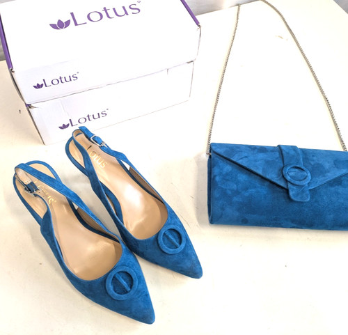 Blue delfina suede heel shoes - blue,
