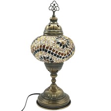 Moroccan Turkish Mosaic Table Lamp Large Globe Tiffany Style Bedside Desk Light