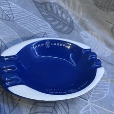 Harp Lager Ashtray Blue Bar Pub Vintage Retro Bristol Pottery