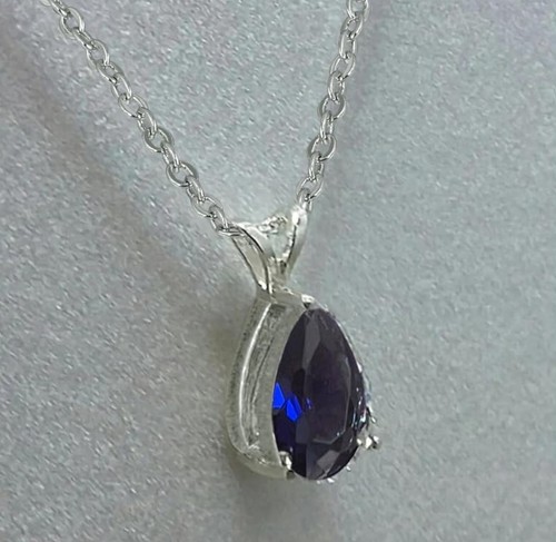 Sapphire blue crystal drop - blue, cz