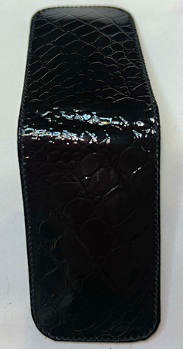 Black leather money clip - black,