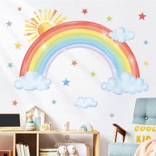 Large Rainbow Wall Decals Sun