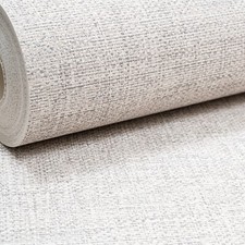 Plain Beige Wallpaper Linen Effect Metallic Shimmer Textured Quality Bedroom