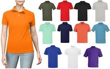 Womens Ladies Plain Polo T-Shirt Top Regular Fit Casual Collar Quality UK NEW