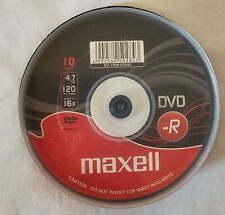 Blank Maxell DVD-R 10 pack, great quality, red and black colour.