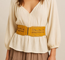 Mustard Yellow Woven Stretch