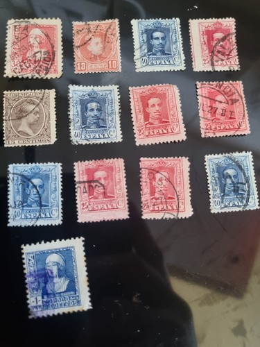 Spanish vintage stamp lot x13 - "spanish,