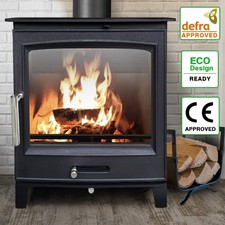 8KW Multifuel Stove Woodburning Log Burner Fireplace Defra Approved Eco Design