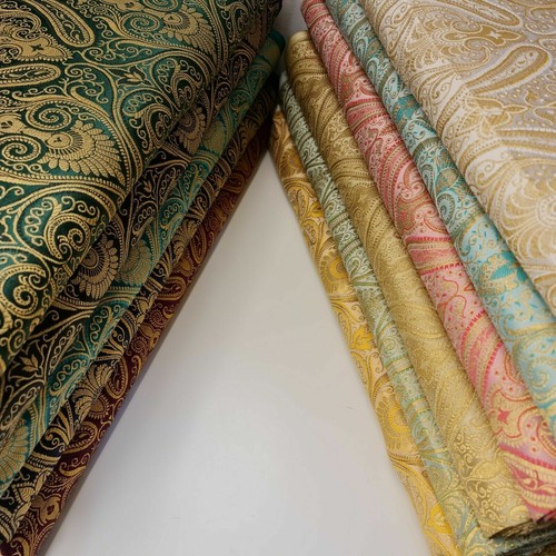 Double paisley brocade fabric - paisley,