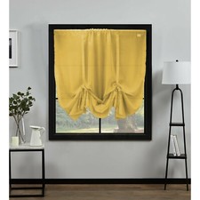 Gold Plain Voile Tie Blinds 140cm (55") Wide - Slot Top Panels - Free Postage