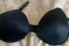 SPLENDOUR 34D  frontless/diamante Black Sexy Bra