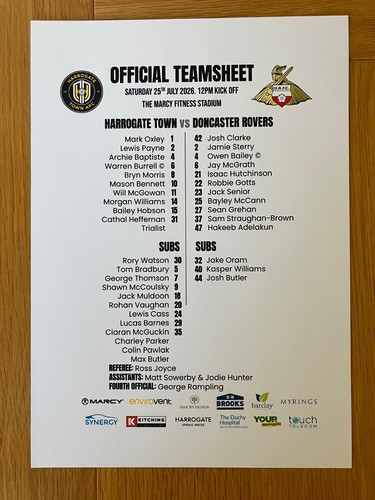 Harrogate town 2026 - town, 2026-2027