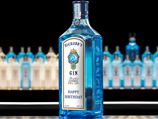 Personalised Gin Label Sticker Bombay Sapphire Birthday Custom Name Novelty Gift