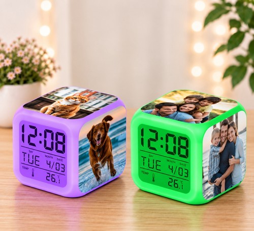 Personalised photo led alarm - personalised,