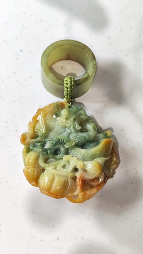 Vintage dragon carved jade - vintage,