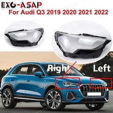 Pair Front Headlight Cover Lens Shell Clear Cover+Glue For Audi Q3 2019-2022 UK