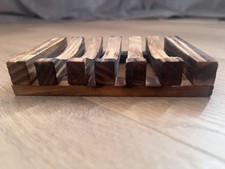 Bamboo Wooden Soap Dish Soap Tray Holder Storage Rack Plate Container Bathroom