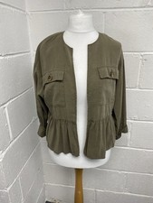 Zara Khaki Ruffled Peplum