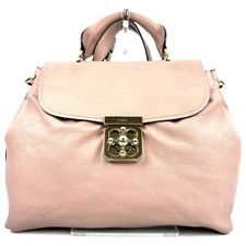 Chloe Elsie 2way Handbag Shoulder Bag Crossbody Leather pink beige Japan Auth