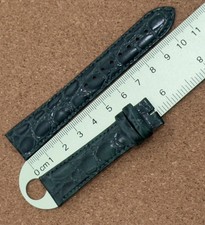 18mm Hirsch Green Crocodile Embossed Genuine Leather Watch Strap Band