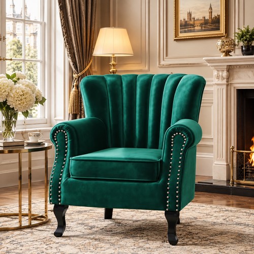 Velvet wingback accent - velvet,