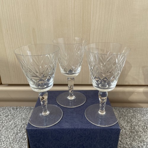 Cut glass sherry glasses - cut, 2