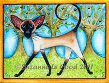 Siamese Cat art painting print