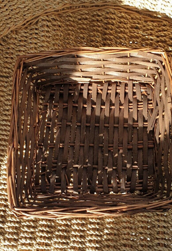 Square wicker basket hamper - wicker,