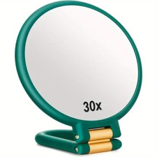 30X Magnifying Mirror, Travel Hand Mirrors w/ Handle Double Side Handheld Mirror