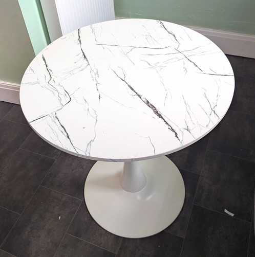 Round white marble - white,