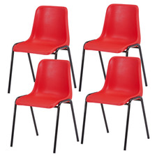 Red Plastic Stacking Chair