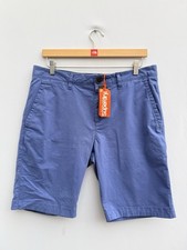 Superdry International Chino Shorts Blue Cotton Blend Holiday Men’s 34 NWT