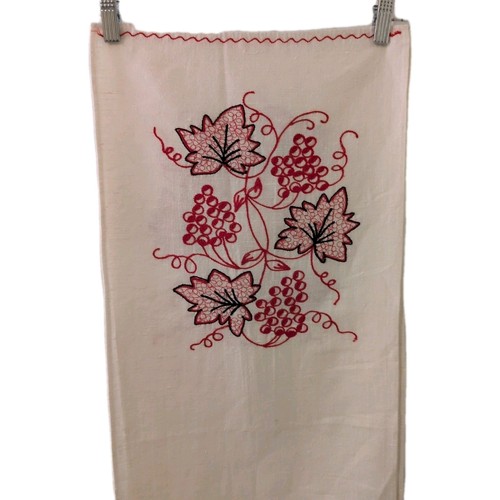 Embroidered linen table runner - linen,