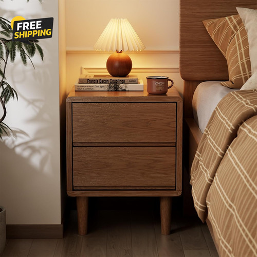 Solid wood nightstand walnut - nightstand,,