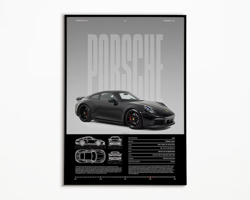 Porsche 911 carrera print - carrera, 4s